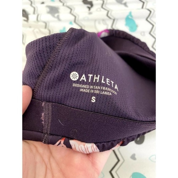 Athleta Purple Floral Hyper Focused Activewear Bra Size- Small - Picture 3 of 6
